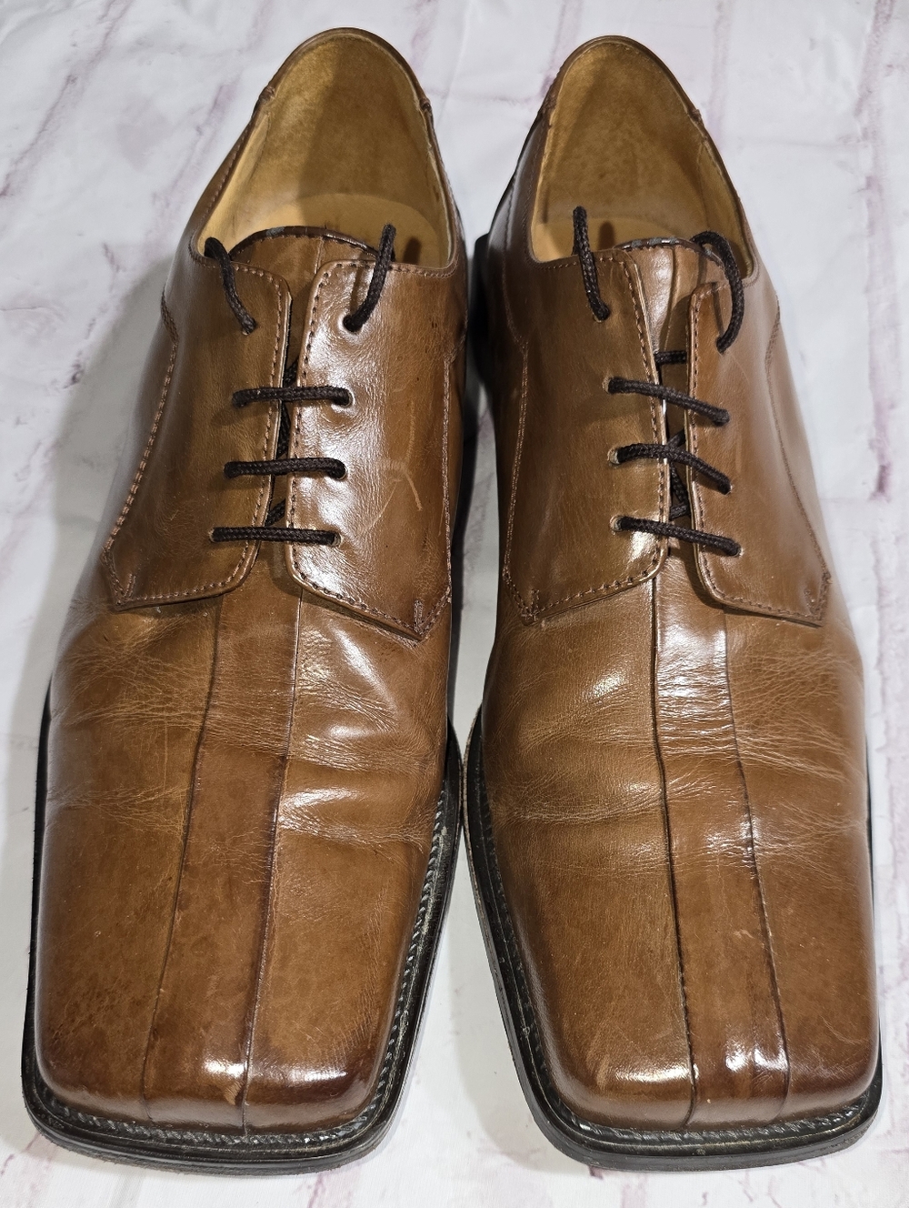Men's Fratelli Classic Brown Leather Dress Shoes - Lace-Up Oxford